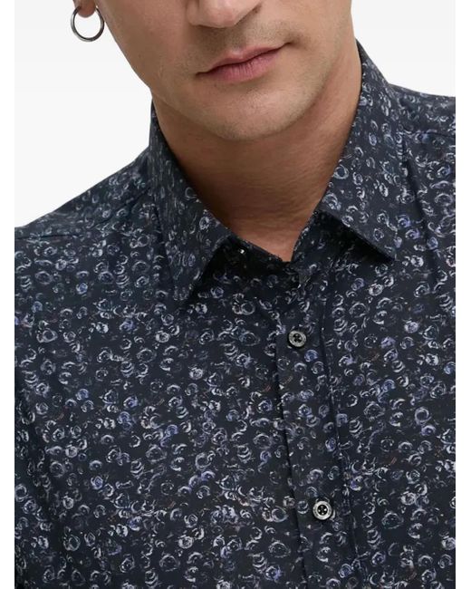 HUGO Hemd Mit Blumen-Print in Blue für Herren