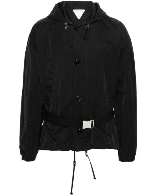 メンズ Bottega Veneta Button-up Hooded Jacket Black