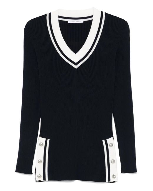 Pull À Bords Contrastants Alberta Ferretti en coloris Blue