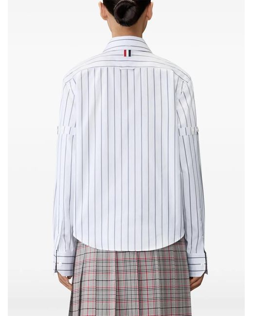 Thom Browne White Striped Armband Shirt