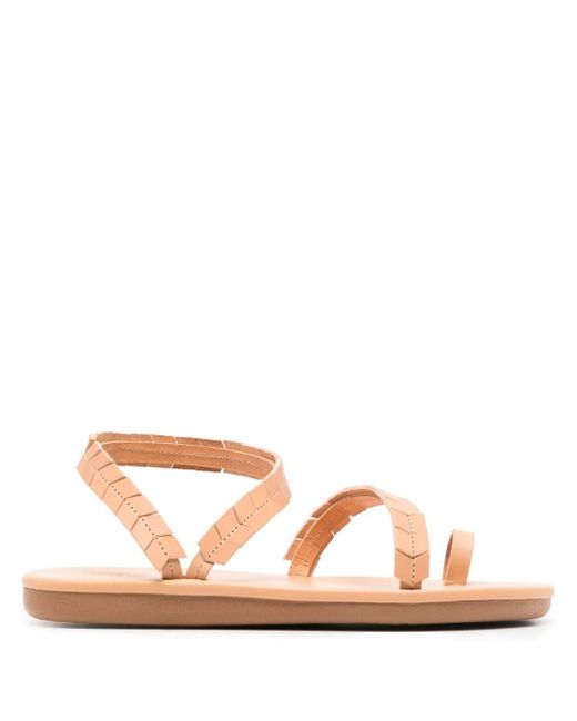 Ancient Greek Sandals Pink Aspida Leather Sandals