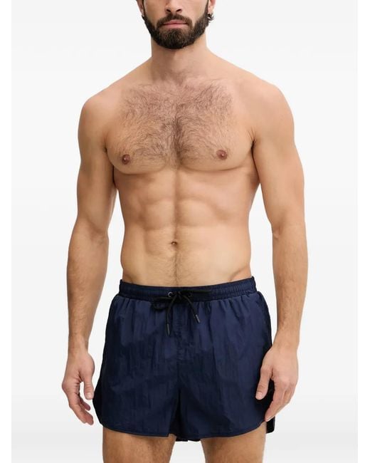 Aeronautica Militare Blue Logo-Patch Drawstring Swim Shorts for men