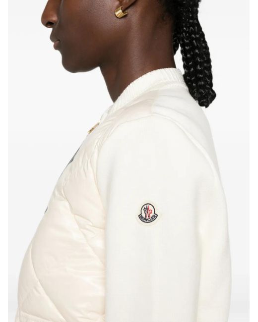 Moncler White Quilted Logo-Patch Padded Jacket