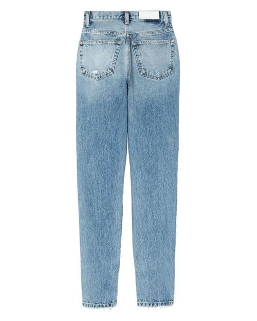 Re/done Blue Super High Drainpipe Jeans