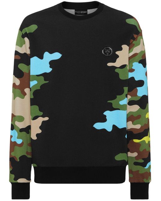 Philipp Plein Overhemd Met Camouflageprint in het Black voor heren