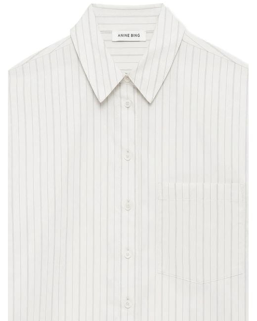 Anine Bing White Essie Pinstripe-Pattern Shirt