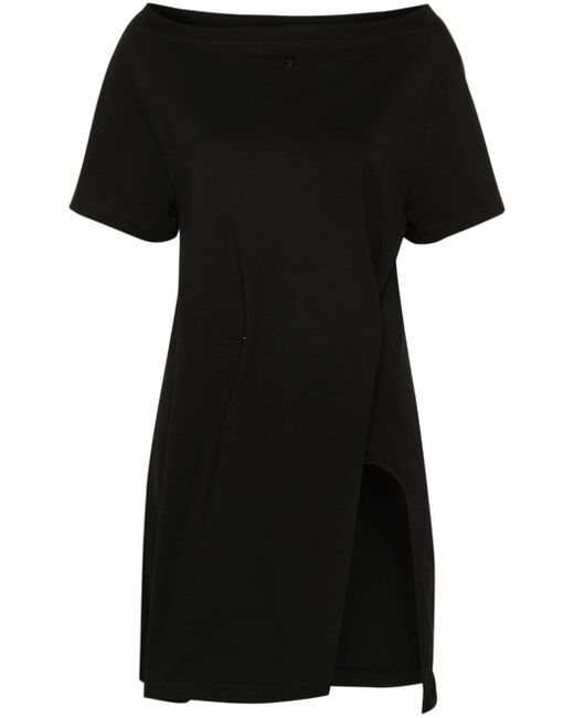 Robe courte à coupe asymétrique Courreges en coloris Black