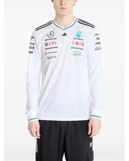 Adidas White X Mercedes Formula One Team Jersey T-Shirt for men