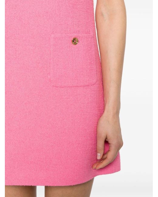 Vestido corto de bouclé Moschino de color Pink