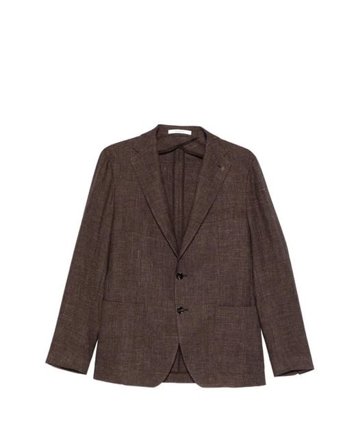 Tagliatore Brown Single-Breasted Blazer for men