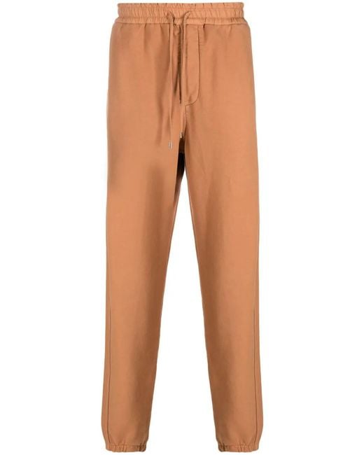 Saint Laurent Natural Drawstring-Waistband Cotton Track Pants for men