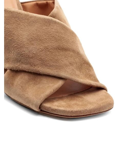 Julie Dee Brown Criss-Cross Suede Sandals