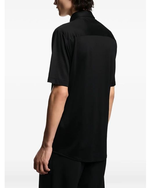 Emporio Armani Black Logo-Detail Short-Sleeve Shirt for men