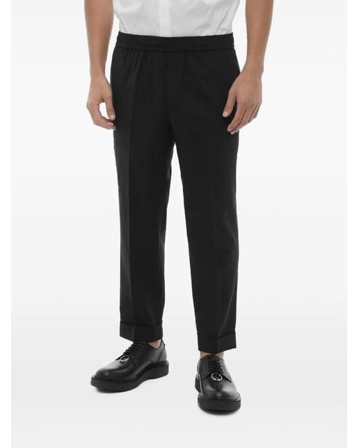 Neil Barrett Black Elasticated-Waistband Slim-Fit Trousers for men