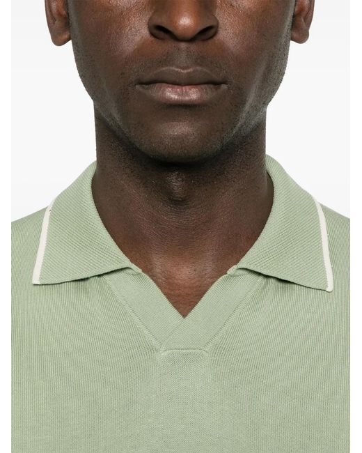 Canali Green Knitted T-Shirt for men