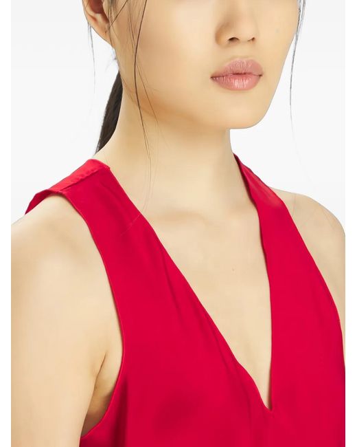 Barena Red Mietta V-Neck Top