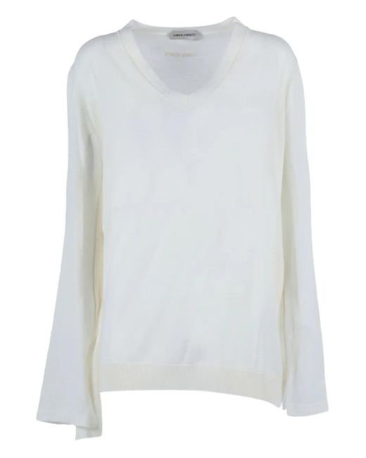 Pull À Col V Alberta Ferretti en coloris White