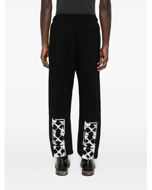 Off-White c/o Virgil Abloh Black Logo-Print Drawstring Track Pants for men