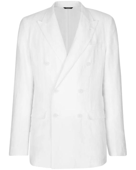 Dolce & Gabbana White Double-Breasted Suit Jacket for men