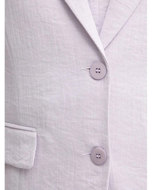 Twinset White Puff-Sleeve Button Top