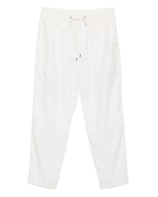 James Perse White Drawstring Tapered Trousers