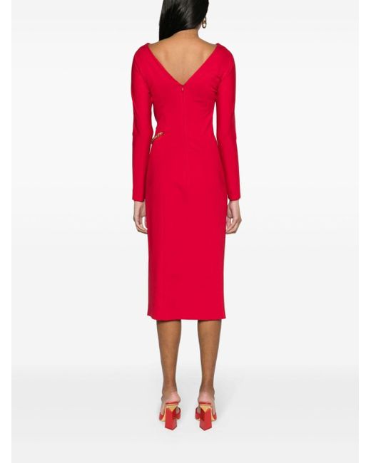 Moschino Red Chain-link Midi Dress