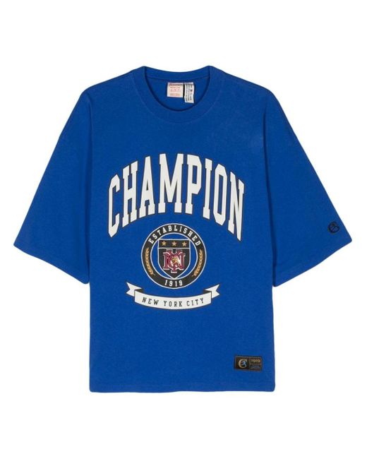 Champion Blue Reverse Weave Nyc Cotton T-shirt for men