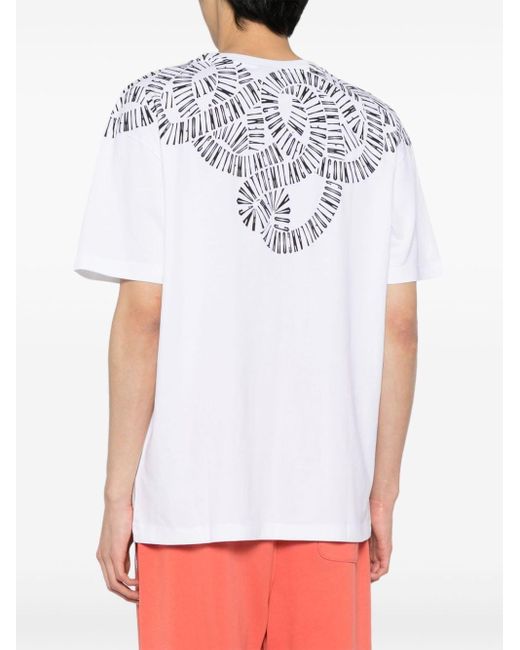 Marcelo Burlon White Snake Wings-print Cotton T-shirt for men