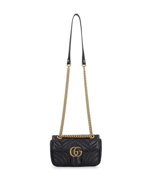 Gucci Black Gg Marmont Matelassé Mini Bag