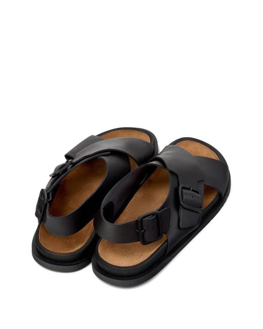 Camper Black Lluc Buckle-Strap Sandals for men