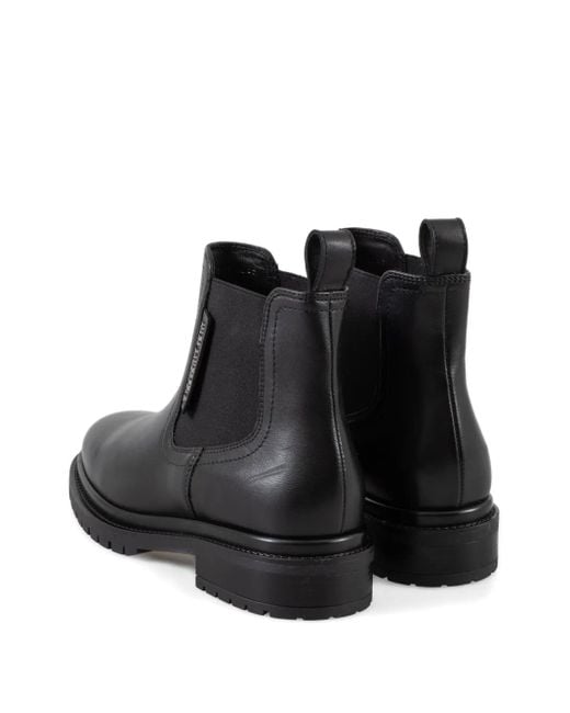 Karl Lagerfeld Black Elastic-Panel Chelsea Boots