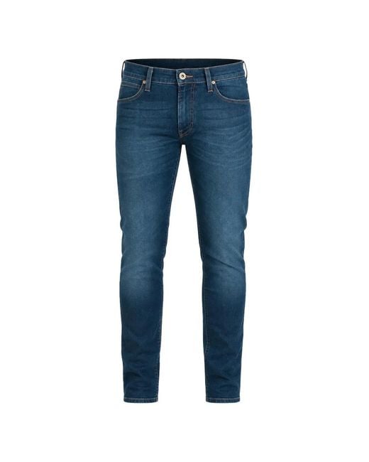 Lee Jeans Blue Luke Logo-Patch Slim-Fit Jeans for men