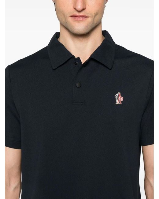 Moncler Black Short Sleeve Polo for men