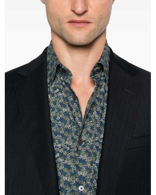 Paul Smith Overhemd Met Bloemenprint in het Gray voor heren