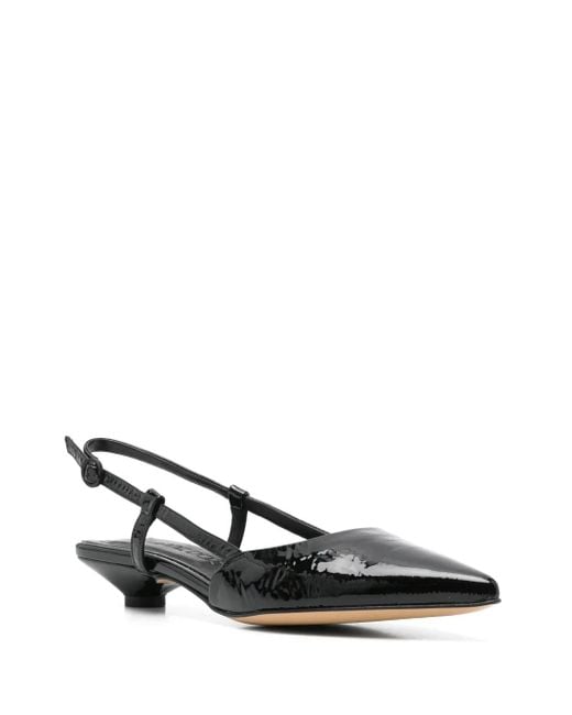 Pomme D ́Or Black Leather Ballet Flats