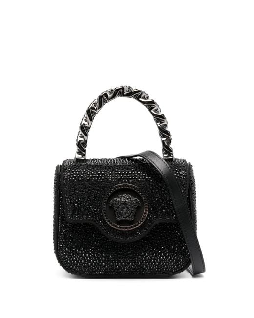 Versace Black La Medusa Mini-Tasche Mit Kristallen