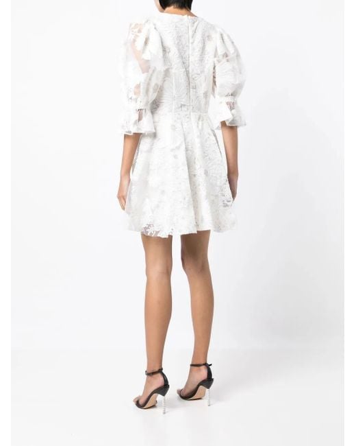 Macgraw White Ritual V-Neck Mini Dress