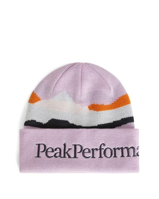 Gorro con logo bordado Peak Performance de color Purple
