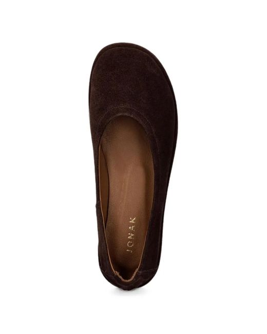 JONAK PARIS Brown Janice Suede Ballet Flats