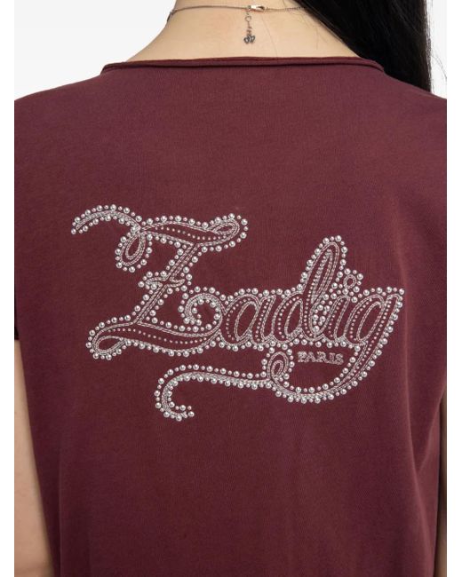 Zadig & Voltaire ビジュートリム Vネックtシャツ Purple