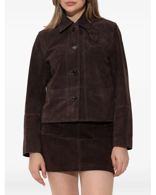 Zadig & Voltaire Brown Lessa Button-Up Jacket