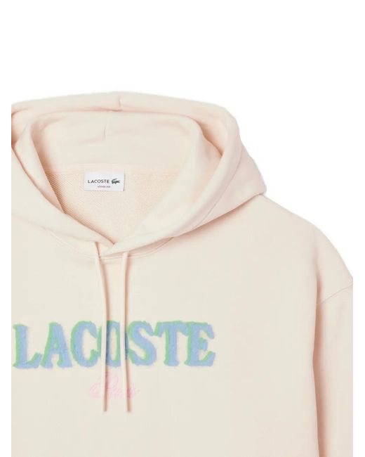 Lacoste White Logo Hooded Sweatshirt for men