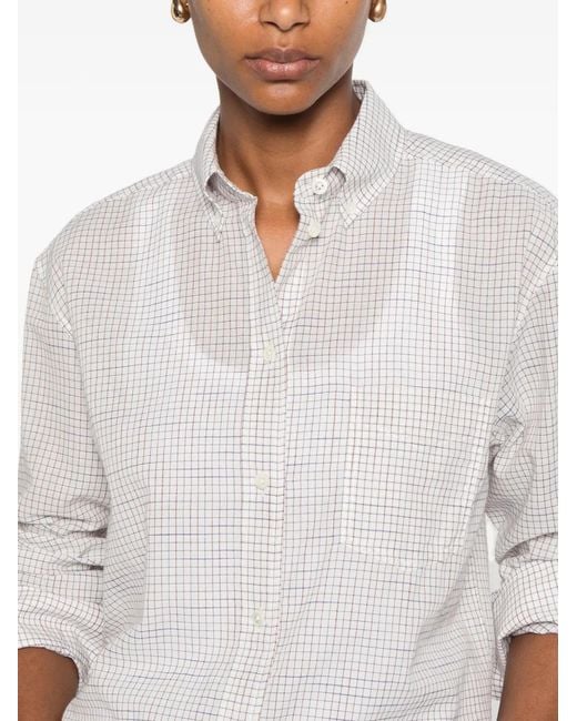 The Row Dalan Geruite Blouse in het White