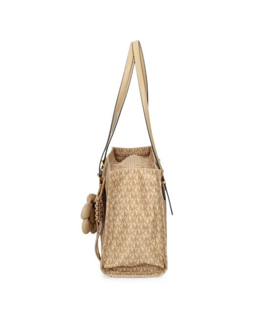 MICHAEL Michael Kors Natural Medium Zadie Logo-Pattern Shoulder Bag
