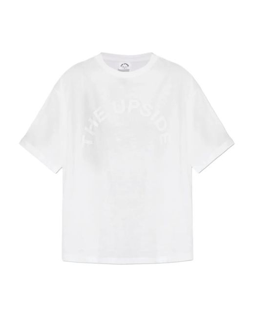 The Upside White Logo-Print T-Shirt