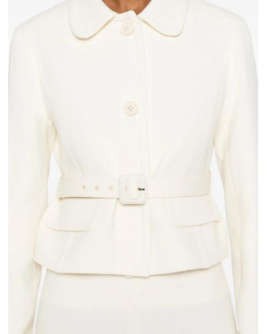 P.A.R.O.S.H. White Belted Buttoned Jacket