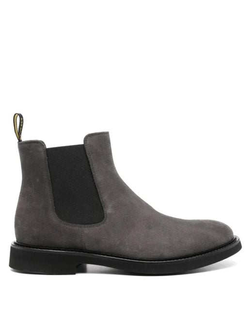 Doucal's Black Pull-On Suede Chelsea Boots for men