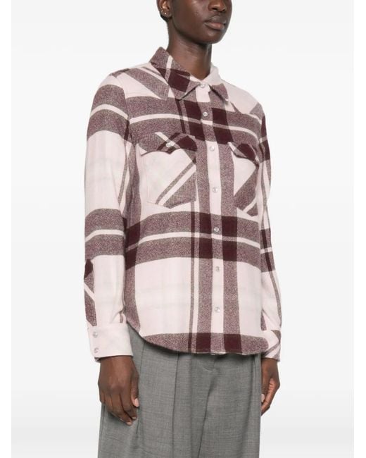 Kujten Pink Lumber Check-Pattern Button-Down Shirt