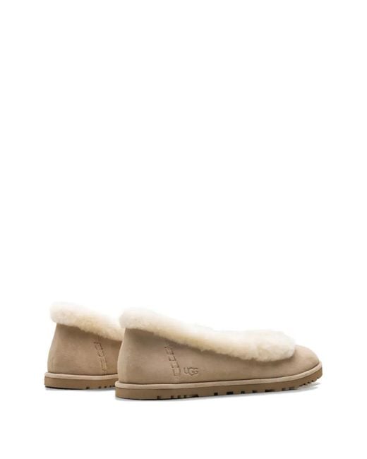 Ugg White Zora Logo-Detail Slippers