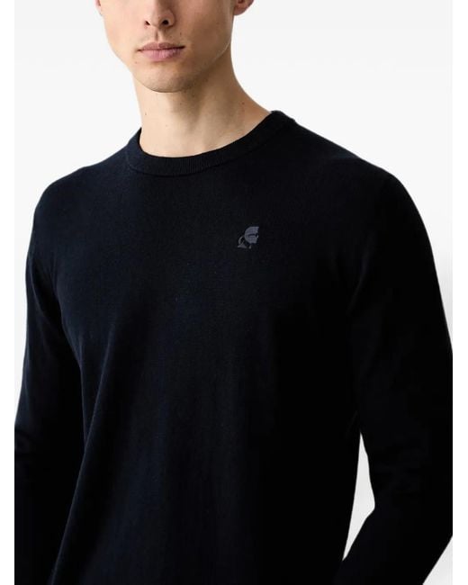 Karl Lagerfeld Black Logo-Patch Sweater for men